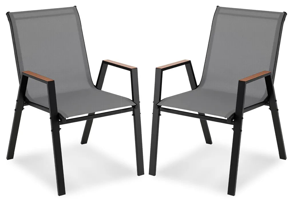 Coast Gartenstühle - stapelbar - Armlehnen - atmungsaktiv - 56 x 66 x 88 cm - Grau