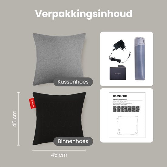 Auronic Infrarot Wärmekissen Classic - 45x45 cm - Grau
