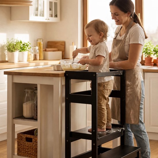 Oemmie Lernturm - Lernturm - Montessori Lernturm - Lernturm Kitchen Aid - Lernturm - Step up - Kindertreppe - Schwarz