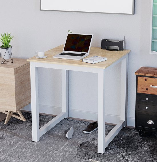 VDD - Schreibtisch - 75 cm x 75 cm - Holz - Weiß/Braun