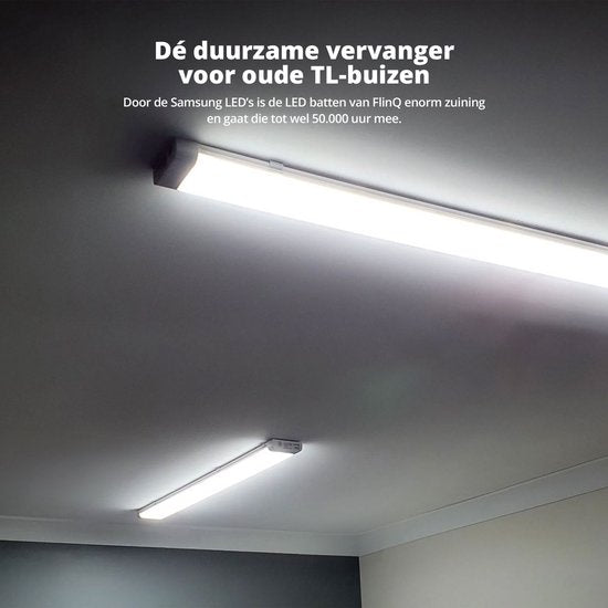 FlinQ Led-Strahl 6500K - 120 cm - 40W - 50.000 Stunden - Weiß