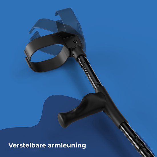 Sanicraft® Krücken - Ellenbogen Krücken - Rehabilitation - Walking Krücken - einstellbar - Ergonomische Gel Griffe - 2 Stück - faltbar - Schwarz