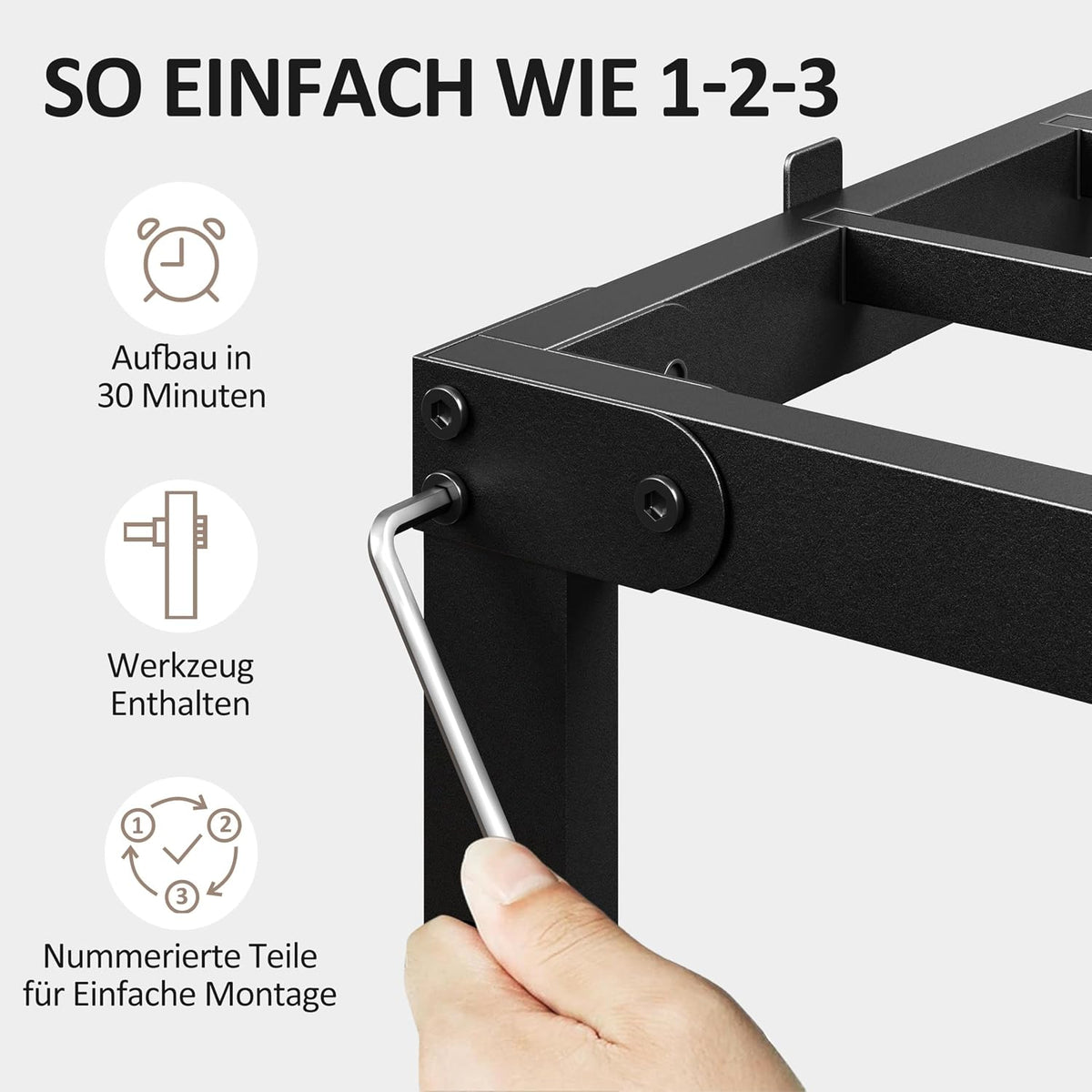 Yaheetech-Bettgestell aus Metall – inklusive Lattenrost – 160 x 200 cm – Schwarz