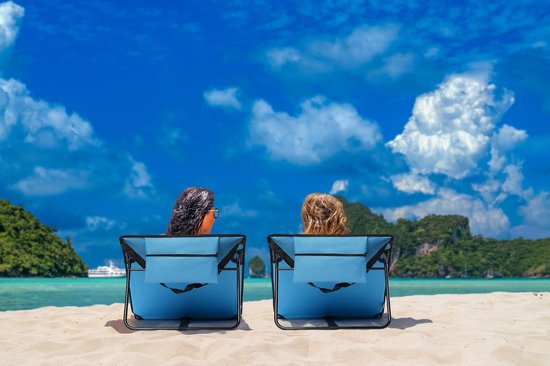 Feel Furniture - Hippe Strandliege mit Tragetasche - Blau