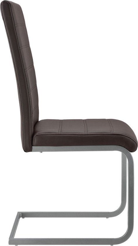 4 Esszimmerstühle / Stuhl - Vegas - Kunstleder - Braun