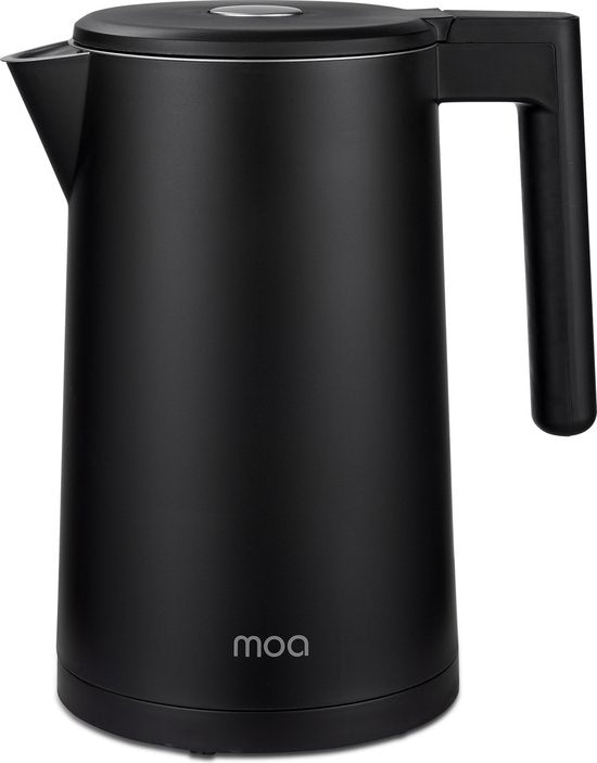 MOA Wasserkocher - Mit Temperaturkontrolle - 1,7 Liter - Doppelwandig - Warmhaltefunktion - Elektrisch - 2200W - Schwarz
