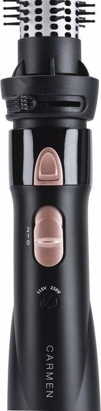 Carmen DC5250 - Haarbürste - 550 Watt - Einziehbare Zähne - 2 Aufsätze - Doppelspannung