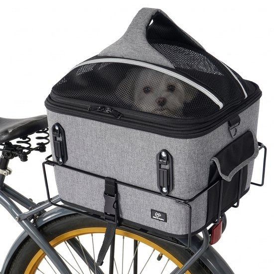 Jake und Jacky Hundekorb für das Fahrrad – Fahrradkorb für den Hund hinten – Hundekorb für das Fahrrad – Autositz für den Hund – Für kleine Hunde bis max. 12 kg – 35 x 30 x 31 cm