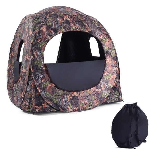 Coast Retractable Jagdhütte für 3 Personen Jagdzelt Stahlrahmen Mesh Fenster Tragetasche Riemen Bodenheringe Camouflage 152 x 152 x 163cm