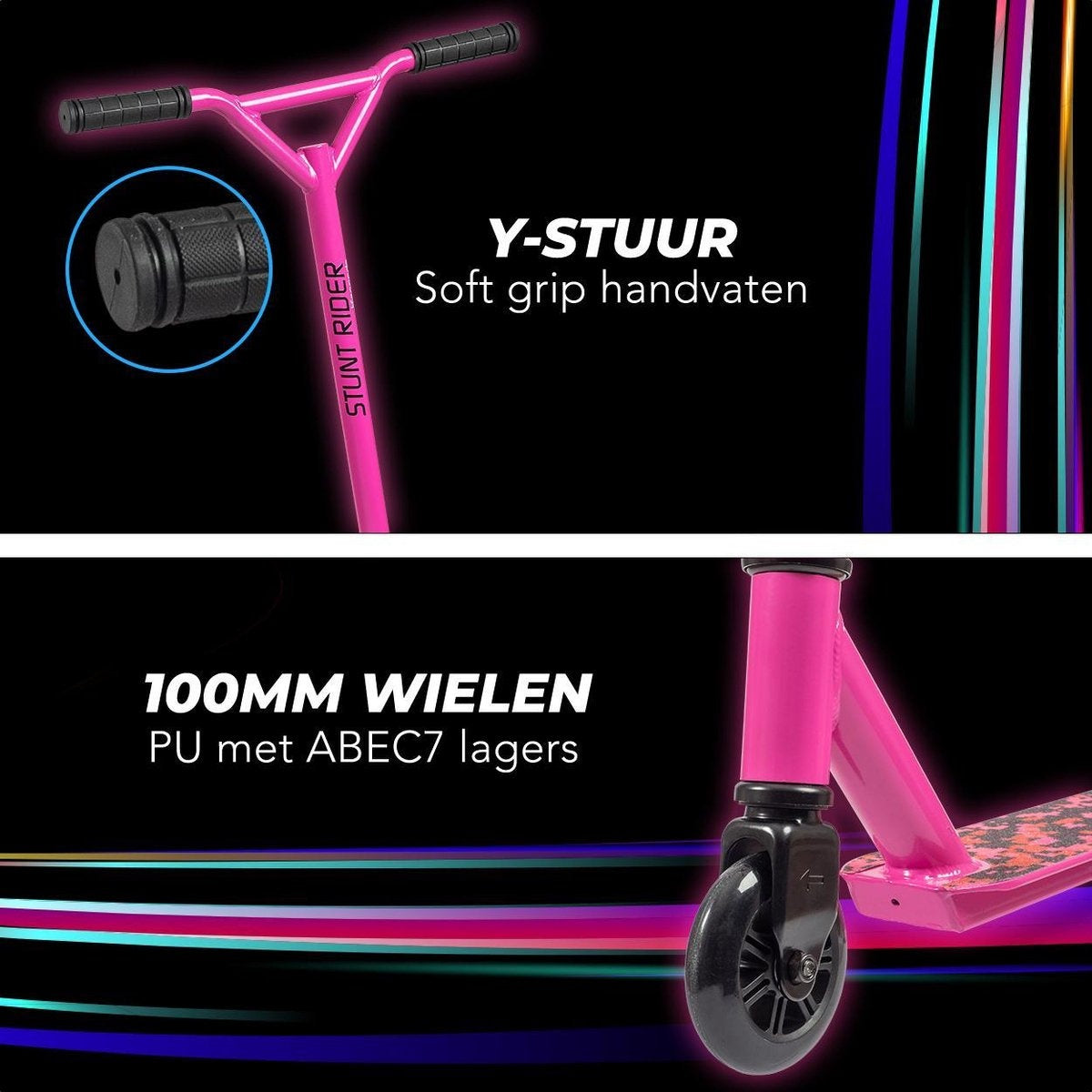 LifeGoods StuntRider - Stunt-Scooter - Stufe 8+ Jahre - 100mm Räder - Jungen/Mädchen - Pink
