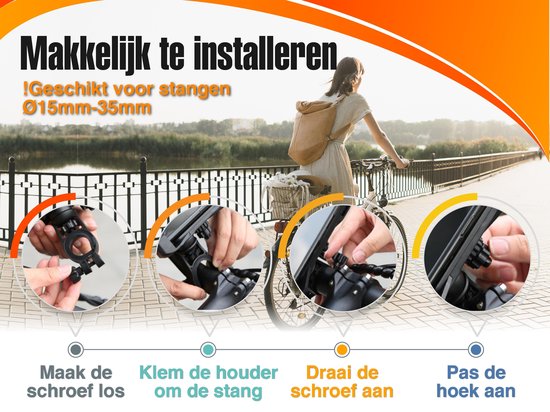 Hillar® Handyhalterung Fahrrad Universal - Smartphone-Halterung Fahrrad - Motorrad - Roller - GSM-Halterung Fahrrad