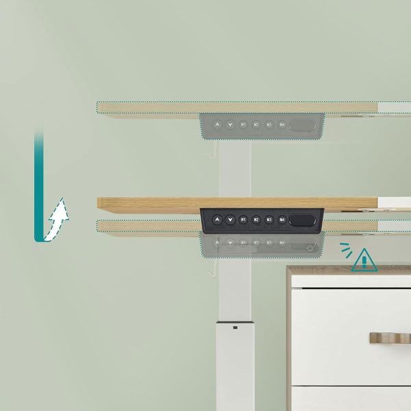 Songmics Elektrisch höhenverstellbarer Schreibtisch – 120 x 60 cm – Beige/Weiß