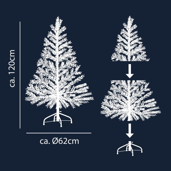 Arti Casa Künstlicher Weihnachtsbaum 120 cm - Weihnachtsbaum inklusive Ständer - Indoor Baum Ø62 cm - Grün