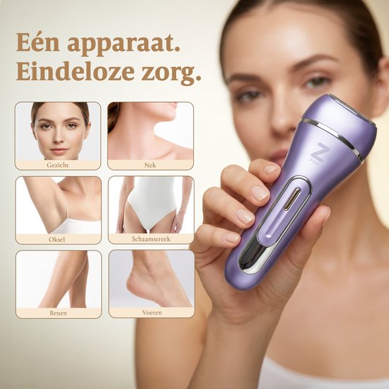 Ladyshave für Frauen - 7 in 1 Rasierer - Epilierer - Gesichtsmassagegerät - Hornhautentferner - Wasserdicht - Bikinizone - Zeri