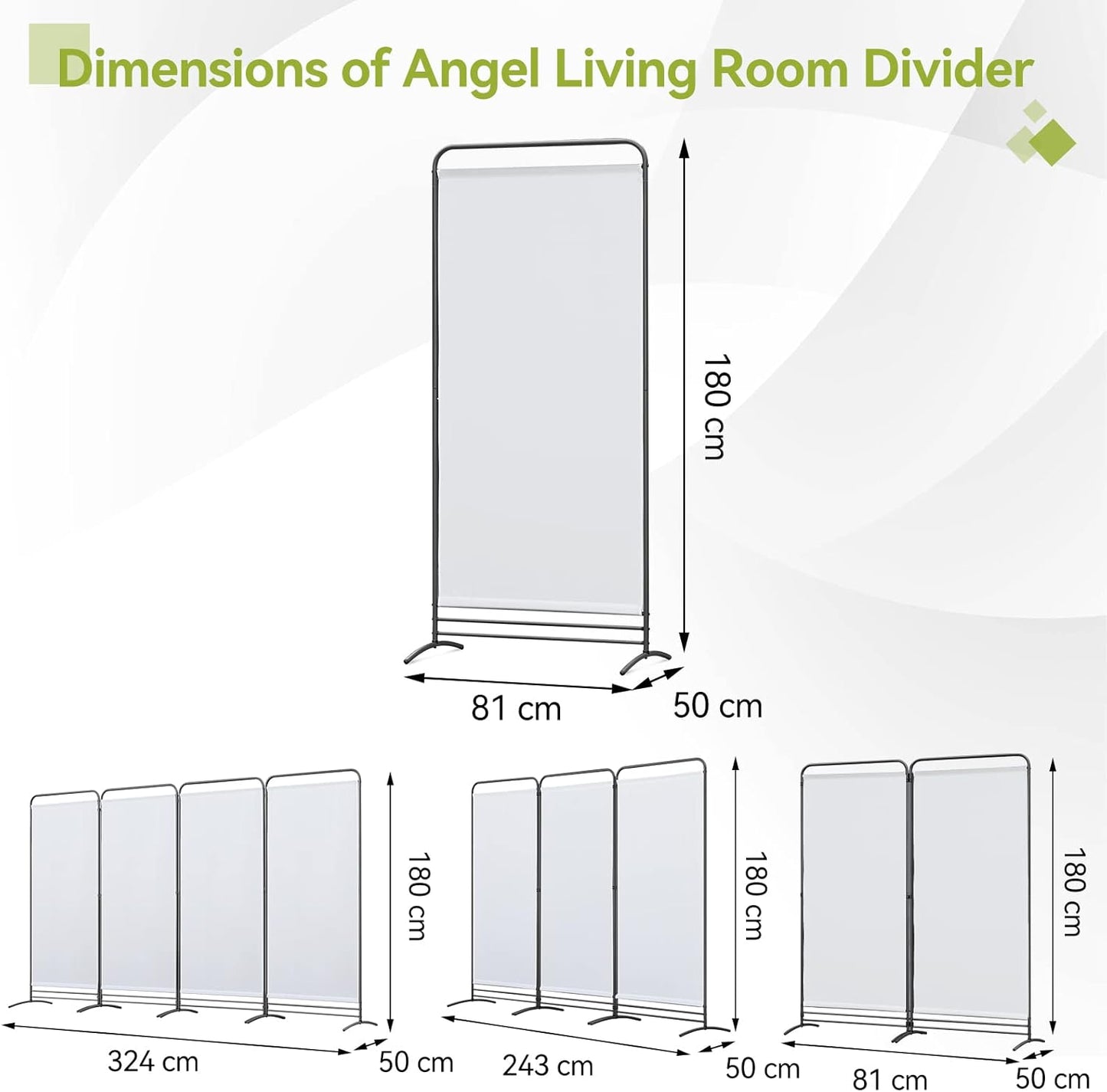 Angel Living Faltwand - 1 Paneel - 81 x 180 cm - Weiß
