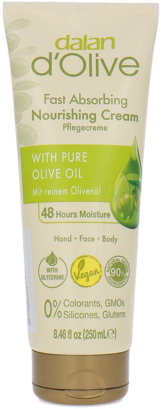 Dalan D’Olive Nourishing – Pflegende Hand- und Körpercreme – Intensiv feuchtigkeitsspendend – Sheabutter & Olivenöl – Für trockene Haut