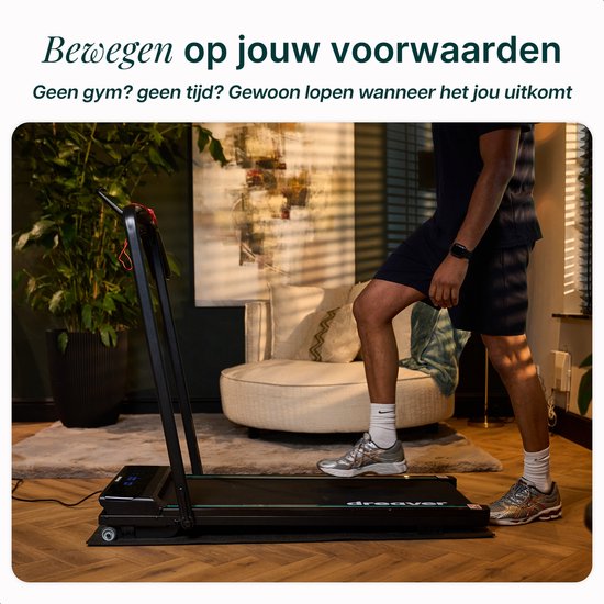 Dreaver Elevate Pro – 2-in-1-Laufband, zusammenklappbar, 12 km/h, mit 9 % Steigungsfunktion – inklusive App und Zubehör – Laufband – Treadmill – Walking-Band – Walking Pad – für zu Hause