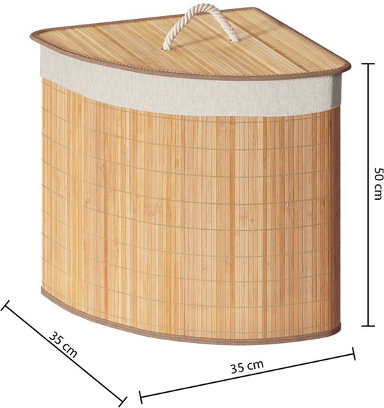 Wäschekorb aus Bambus, Eckmodell, 48 Liter – Laundry Basket Corner