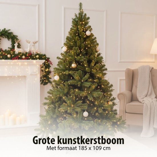 Triumph Tree Forrester Weihnachtsbaum – Kunstbaum mit naturgetreuem Design – Weihnachtsdekoration für den Innenbereich – Kunststoffbaum mit dichten PVC-Nadeln – H 185 x Ø 109 cm – Grün