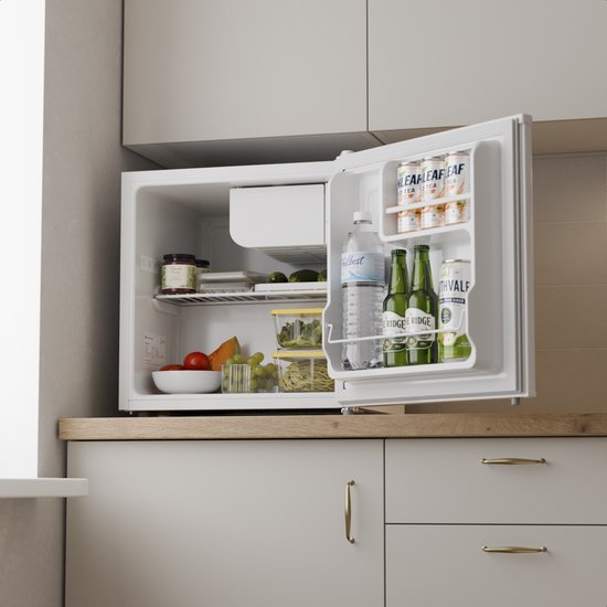 KitchenBrothers Mini-Kühlschrank – 43 l – Kleiner Kühlschrank – Minibar – Freistehend – Frigo – Kompakt – Weiß