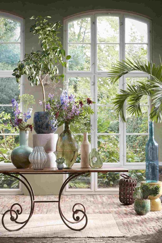 Mica Decorations Stage Beistelltisch - H45 x Ø35 cm - Zement - Gelb