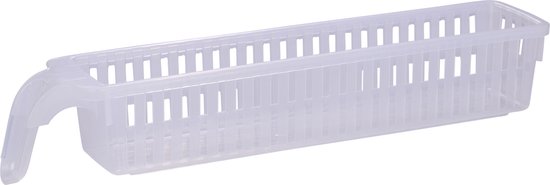 Kühlschrank Organizer 1.58L - 35 x 7.5 x 6 CM - Kühlschrank Aufbewahrungsbehälter mit Griff - Spülmaschinenfest - Kühlschrank und Küchenschränke organisieren - Kunststoff - Transparent