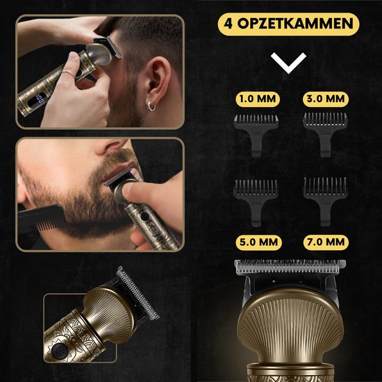2-in-1 Bartschneider Herren - Trimmer für Bart und Körper - Inkl. 2 Aufsätze - Sansbeauté® - Body Groomer Herren - Body Trimmer Herren - Haartrimmer - Clippers - 0.5-15MM - Nase und Ohren - Trimmer - Bartmaschine