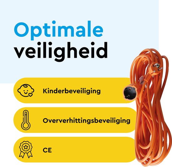 BRASQ Verlängerungskabel 10 Meter Orange – Verlängerungskabel mit Schutzleiter – Verlängerungskabel für den Innenbereich