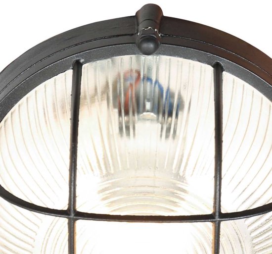 Deckenleuchte Lisanne 1342ZW | Schwarzes Metall und Glasschirm | Ø 17 cm, Höhe 8 cm | Mexlite | Trendiges Design für den Innenbereich