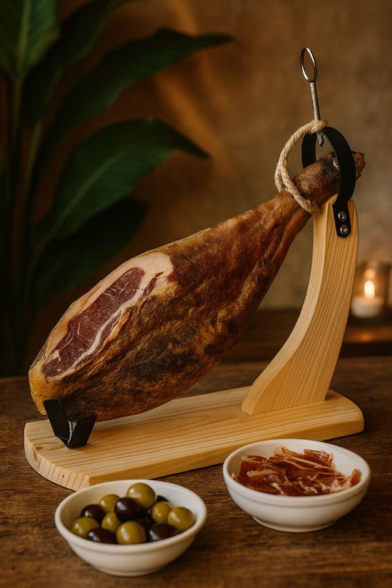 Ceruzo Schinkenhalter - Aus Holz mit Metall - Spanischer Schinken 4-9 kg - 40x19x36 cm