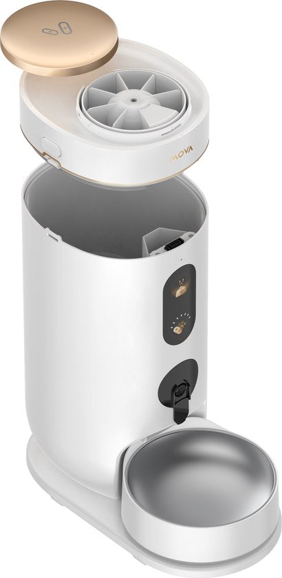 NutriPal 10 Ultra – Intelligenter automatischer Futterautomat für Katzen mit HD-Kamera, Steuerung per App – 4 l – Weiß
