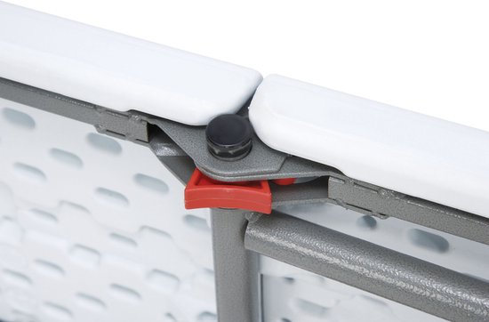 AXI Elba Klappbare Bierbank – Weiß – 183 cm – Zusammenklappbar – Mit Griffen – Perfekt zum Mitnehmen – Stahlrahmen & HDPE-Kunststoff – Bis zu 320 kg – Tragbar & platzsparend