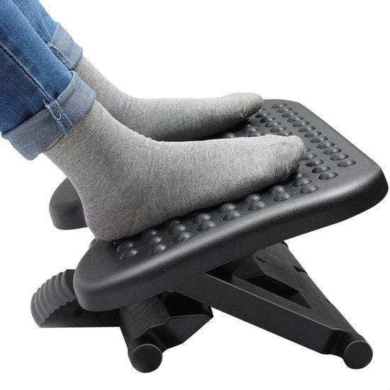 Strex Fußstütze Ergonomisch - Verstellbar - Anti-Rutsch - 34 x 44 x 11 cm - Schwarz