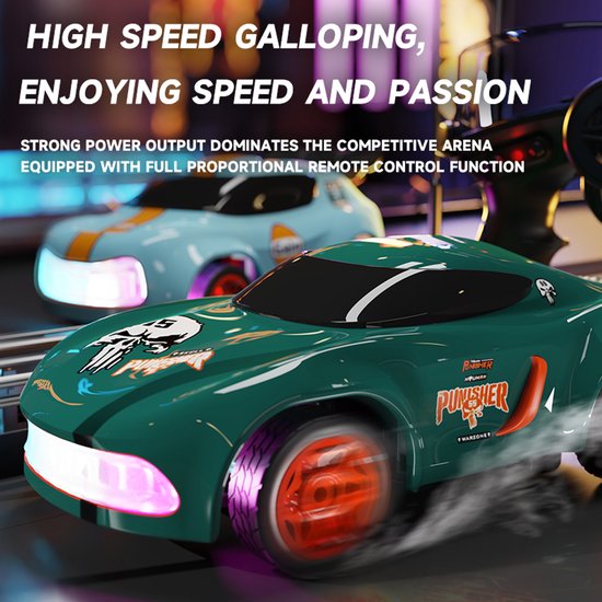 Fuegobird RC-Auto – RC-Fahrzeug – Drift-Auto für den Schreibtisch – Mini – Hochgeschwindigkeit – blau