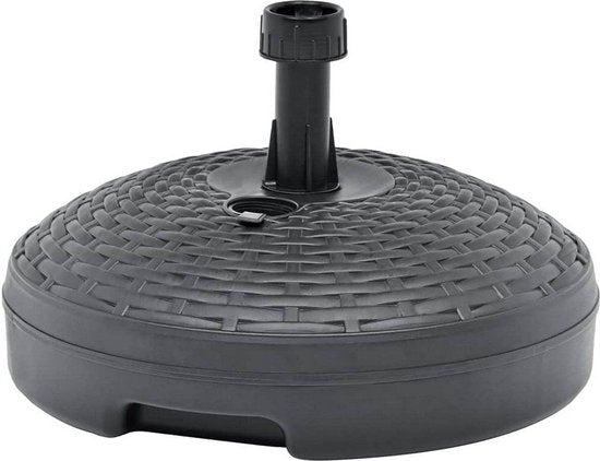 Sonnenschirmfuß Rattanoptik - rund - anthrazitgrau - D45 cm - 20 Liter - Kunststoff - befüllbar