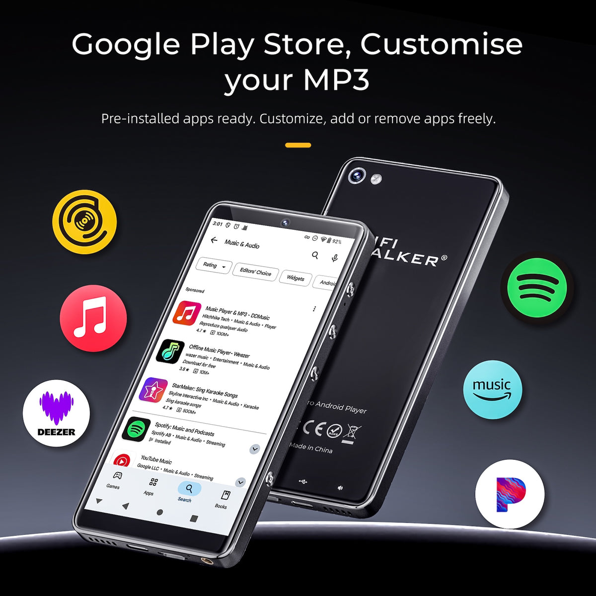 HIFI WALKER G7 Pro Android-Musikplayer – 128 GB – schwarz