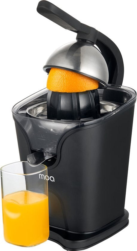 MOA Zitruspresse - Zitruspresse - Elektrische Orangenpresse - Zitronenpresse - 2 Presskegel - Schwarz - CJ408B