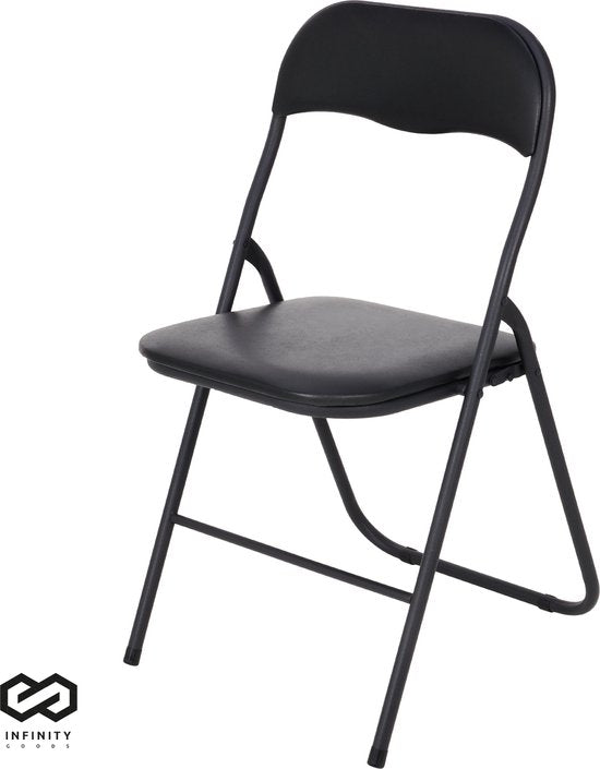 Infinity Goods Klapstoel - Vouwstoel - Eettafelstoel - Opklapbare Stoel - 43 x 47 x 80 CM - Stoel - Zwart