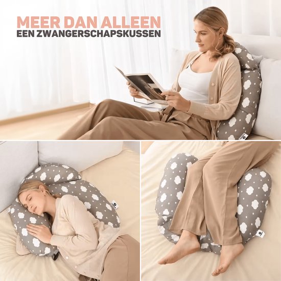 Vulpes Goods® BabyCare Stillkissen - Umstandskissen inkl. abnehmbarem Bezug - Grau