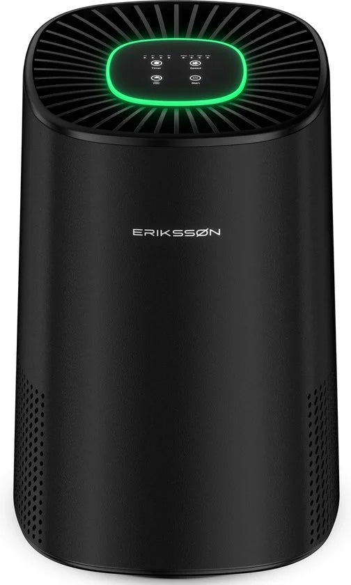 Erikssøn Luftreiniger - HEPA 14 Filter & Ionisator - 240 m³/h - 18 x 18,4 x 29,8 cm - Schwarz