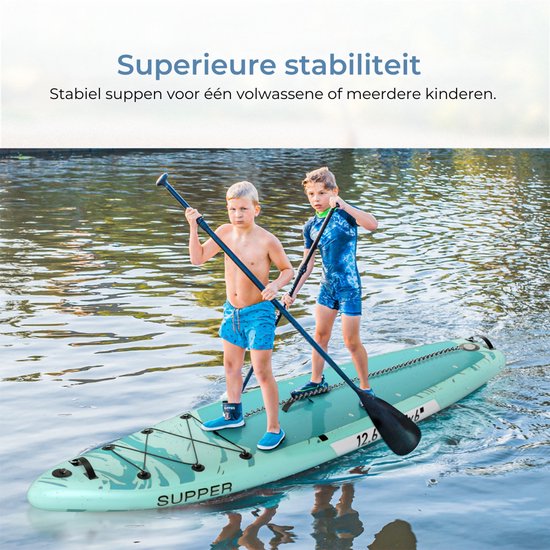 Supper - Sup Board XL - Max 220KG - Aufblasbar - 381 x 81 cm - Türkis
