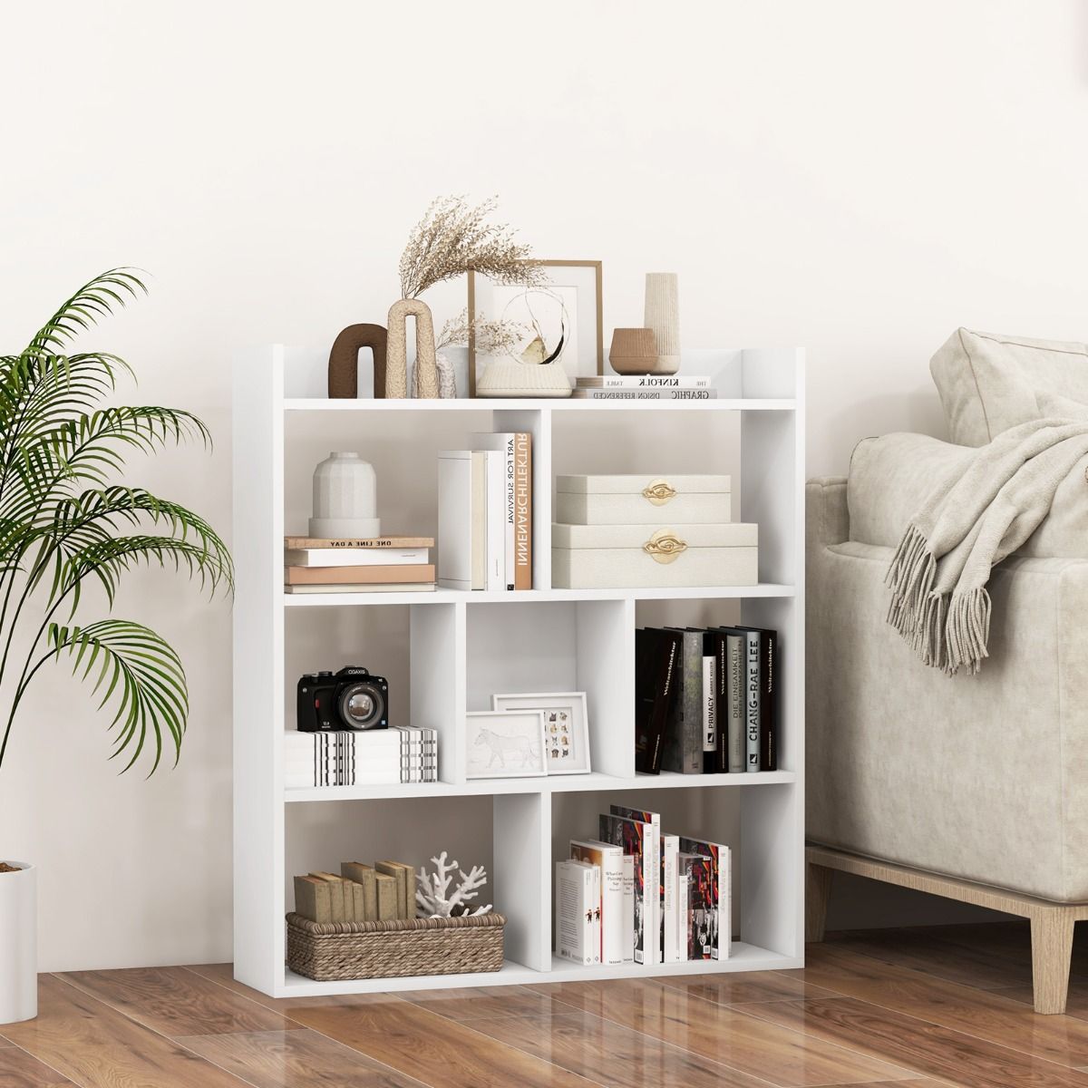 Coast Bücherregal – 7 Fächer – Kippschutz – schwarz