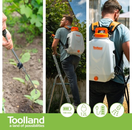 Toolland Rückensprenger mit wiederaufladbarer Batterie - 12 L