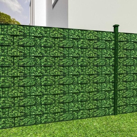 tectake Sichtschutzfolie für Zaun/Gartenzaun - 70 Meter - 19 cm hoch - Buchsbaum - 401882
