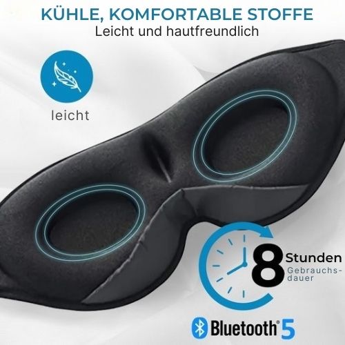 PurelyGoods® - Bluetooth 5.3 Schlafmaske - 3D - 100% Verdunkelung - Frauen und Männer