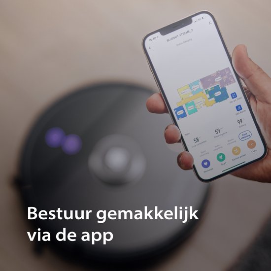 Blaupunkt Bluebot XTREME - Staubsaugerroboter mit Wischfunktion - 3000Pa Saugleistung - Lasernavigation - App- und Sprachsteuerung
