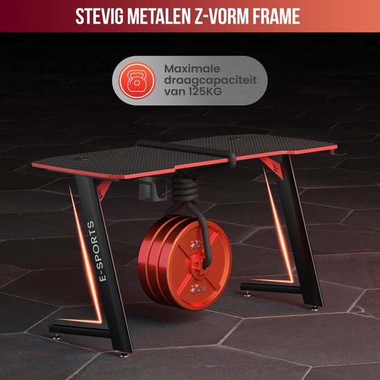 Avalo - Gaming Desk - 100x60x75 CM - Spieltisch - Tisch - Schwarz
