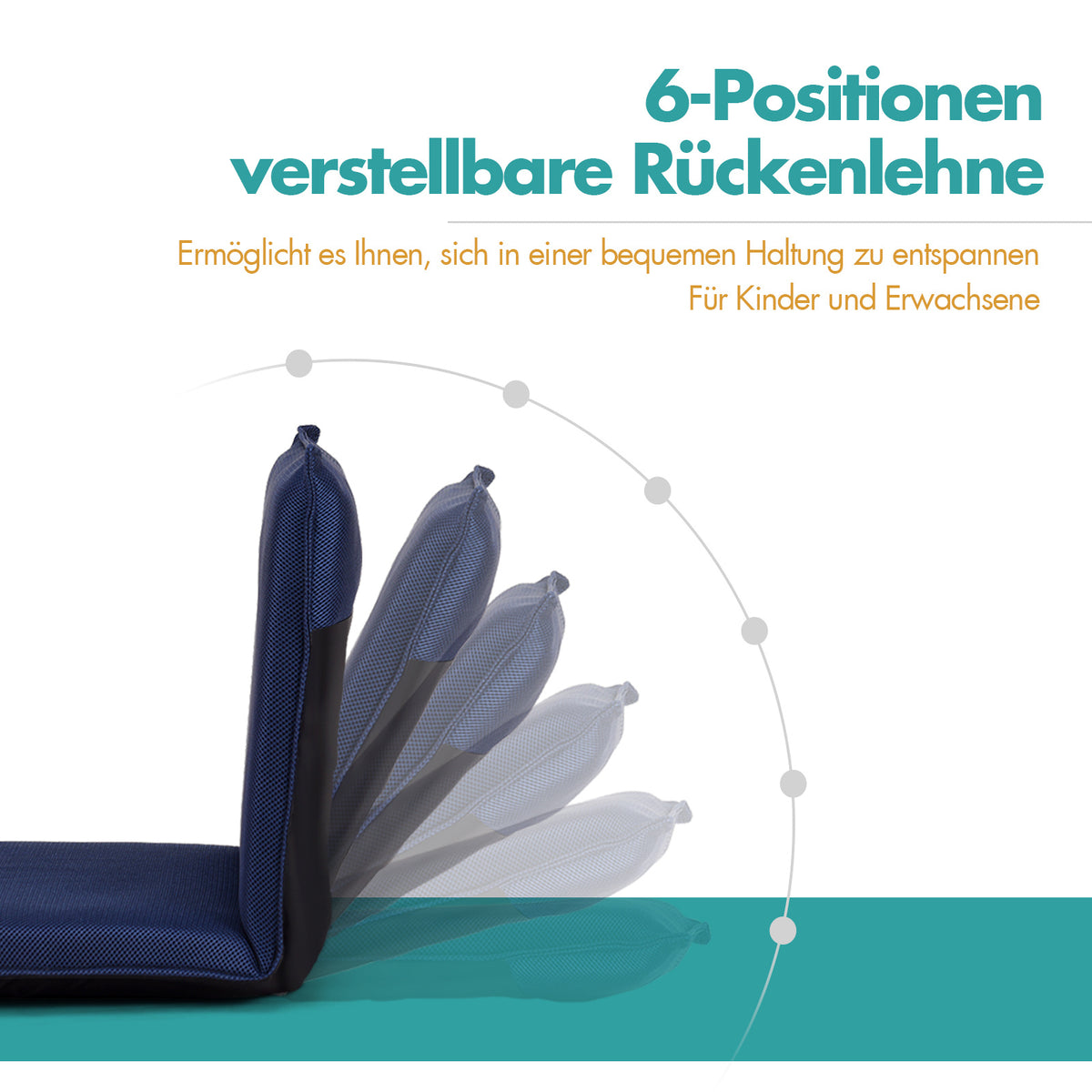 Coast Verstellbarer Bodenstuhl - 47 x 44 x 53 cm - Blau