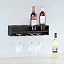 SoBuy FRG66-L-SCH Weinregal – Wandmontage – 4 Flaschen & 6 Gläser – 48 x 12 x 12 cm – Schwarz