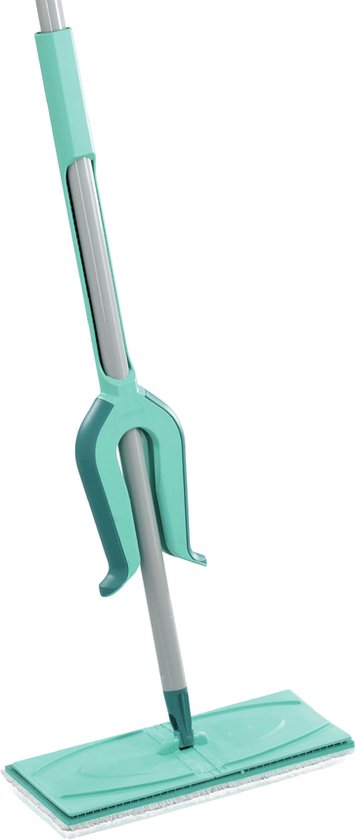 Leifheit Picobello Bodenwischer M Micro Duo mit Stiel – 33 cm Wischbreite – türkis – grau